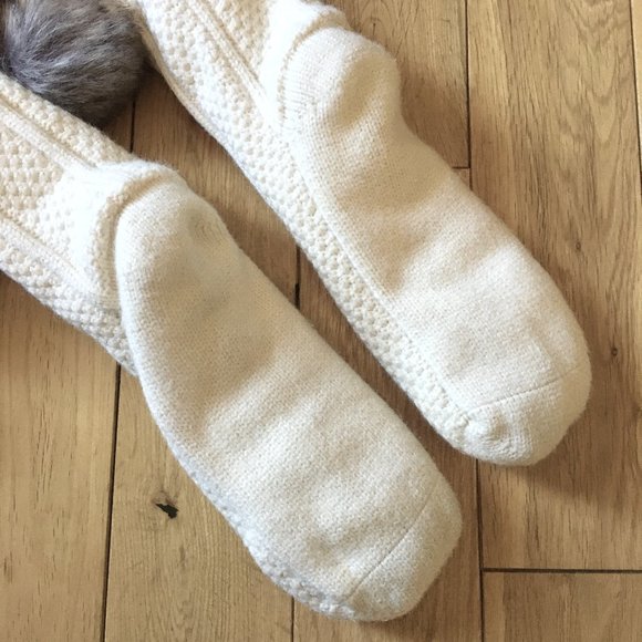 Chunky Knit Faux-fur Trimmed Reading Socks - Picture 6 of 15